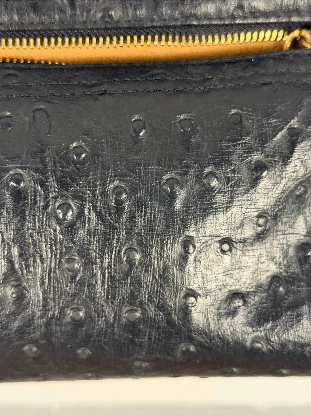 Isabella Adam’s Black Shoulder Bag with Gold Hardware - Embossed Texture